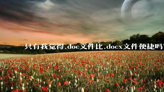 只有我觉得.doc文件比.docx文件便捷吗？